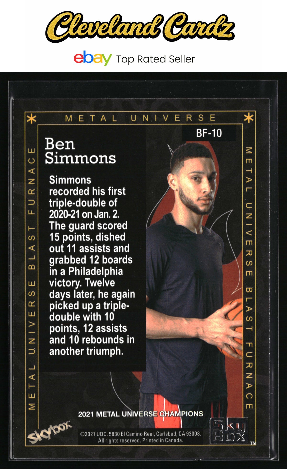 2021 SkyBox Metal Universe Champions #BF-10 Ben Simmons Blast Furnace
