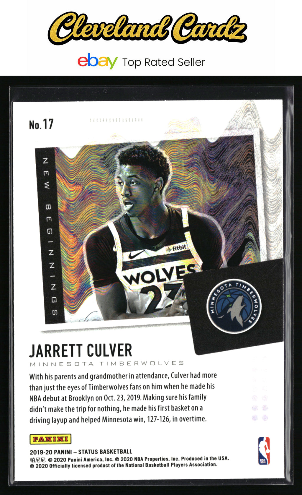 2019-20 Panini Status #17 Jarrett Culver New Beginnings