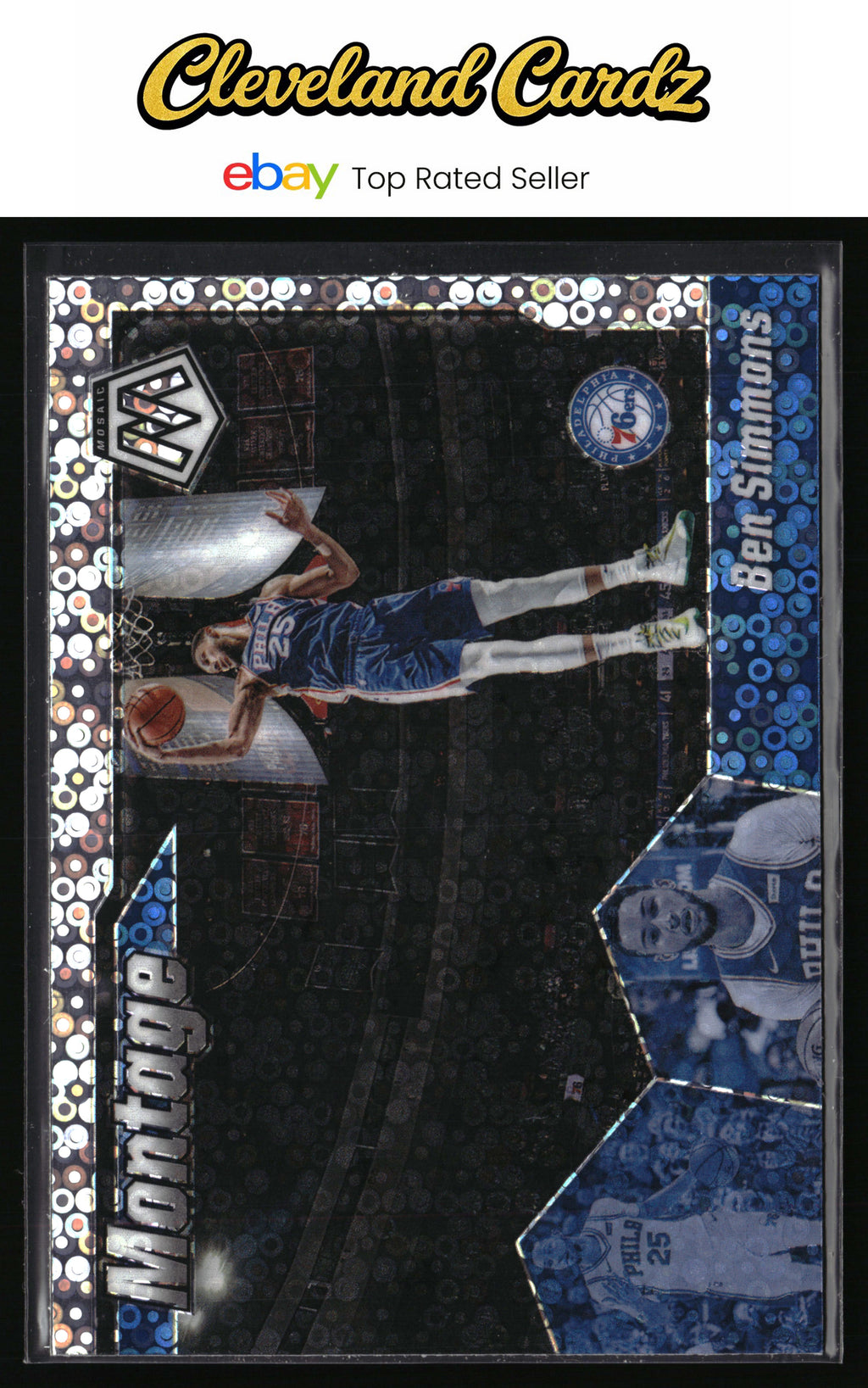 2019-20 Panini Mosaic #17 Ben Simmons Montage Fast Break Silver