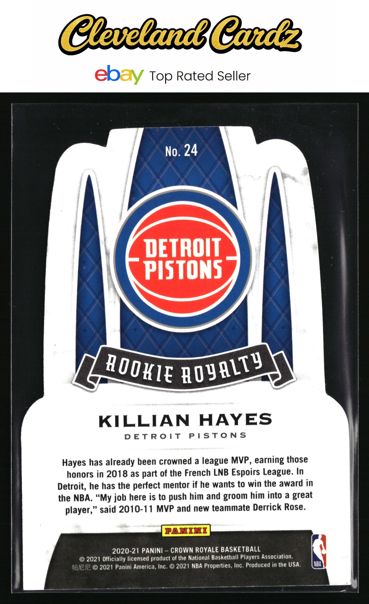 2020-21 Panini Crown Royale #24 Killian Hayes Rookie Royalty Asia Red