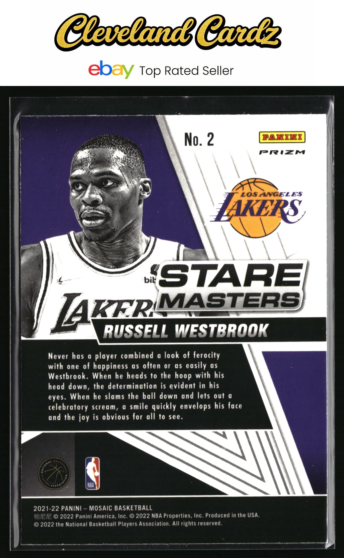 2021-22 Panini Mosaic #2 Russell Westbrook Stare Masters Mosaic