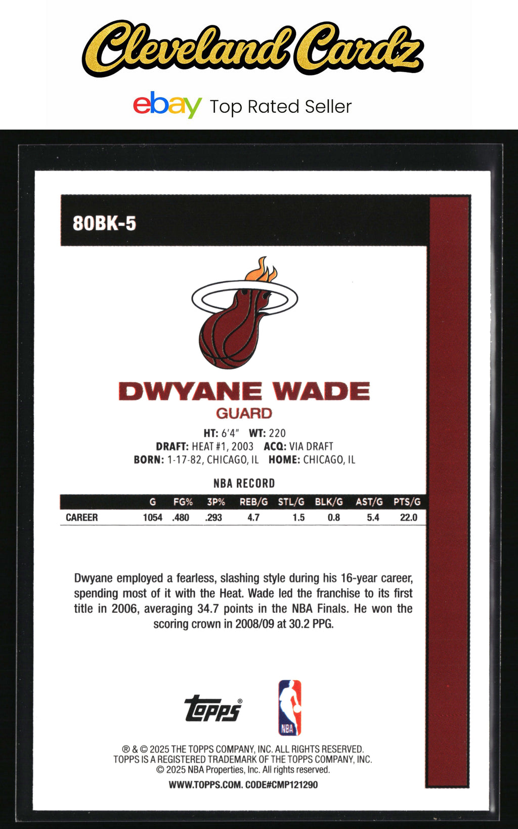 2025-26 Topps #80BK-5 Dwyane Wade 1980-81 Topps Basketball