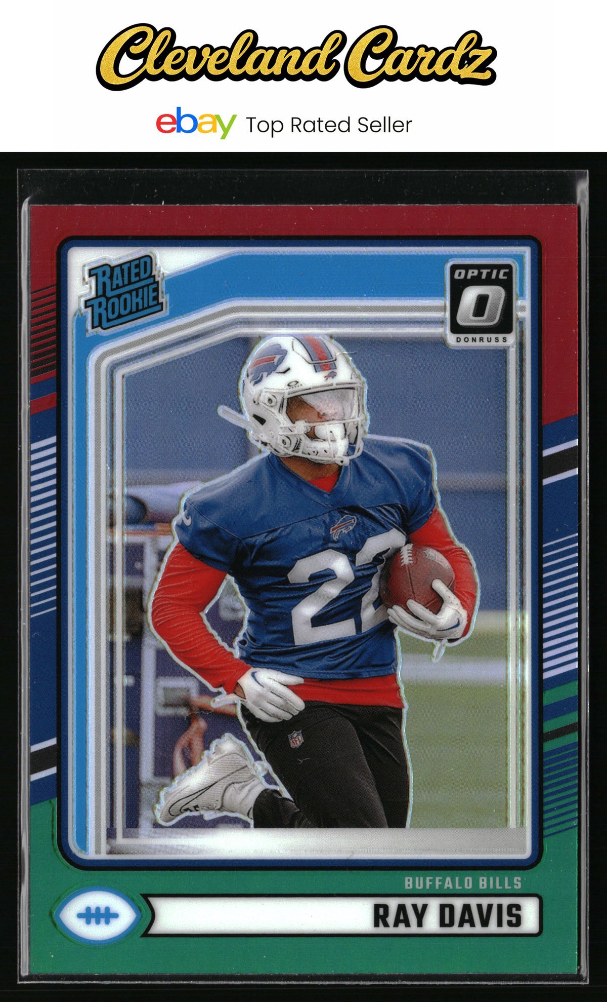 2024 Donruss #316 Ray Davis Optic Rated Rookies Preview Red and Green