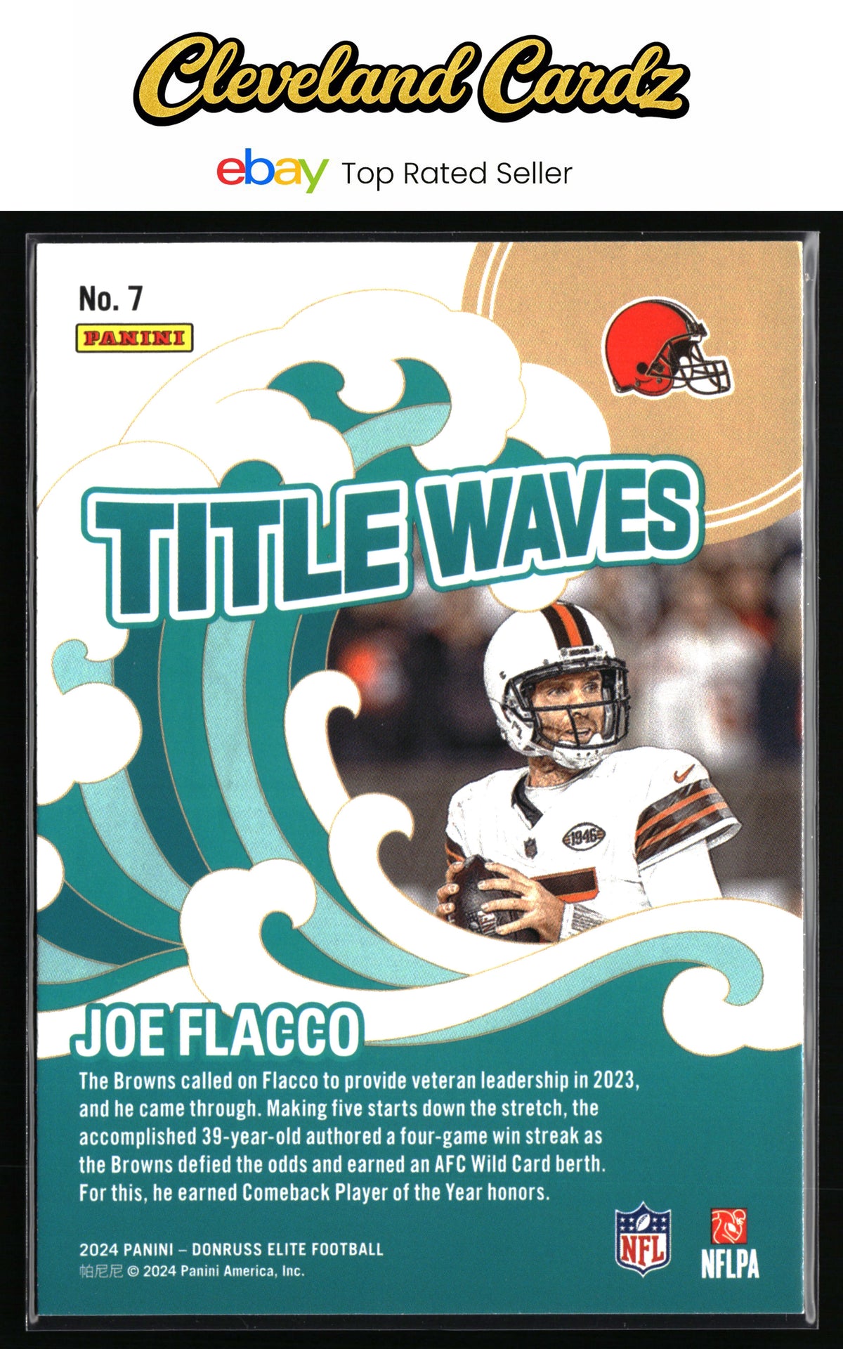 2024 Donruss Elite #7 Joe Flacco Title Waves Green