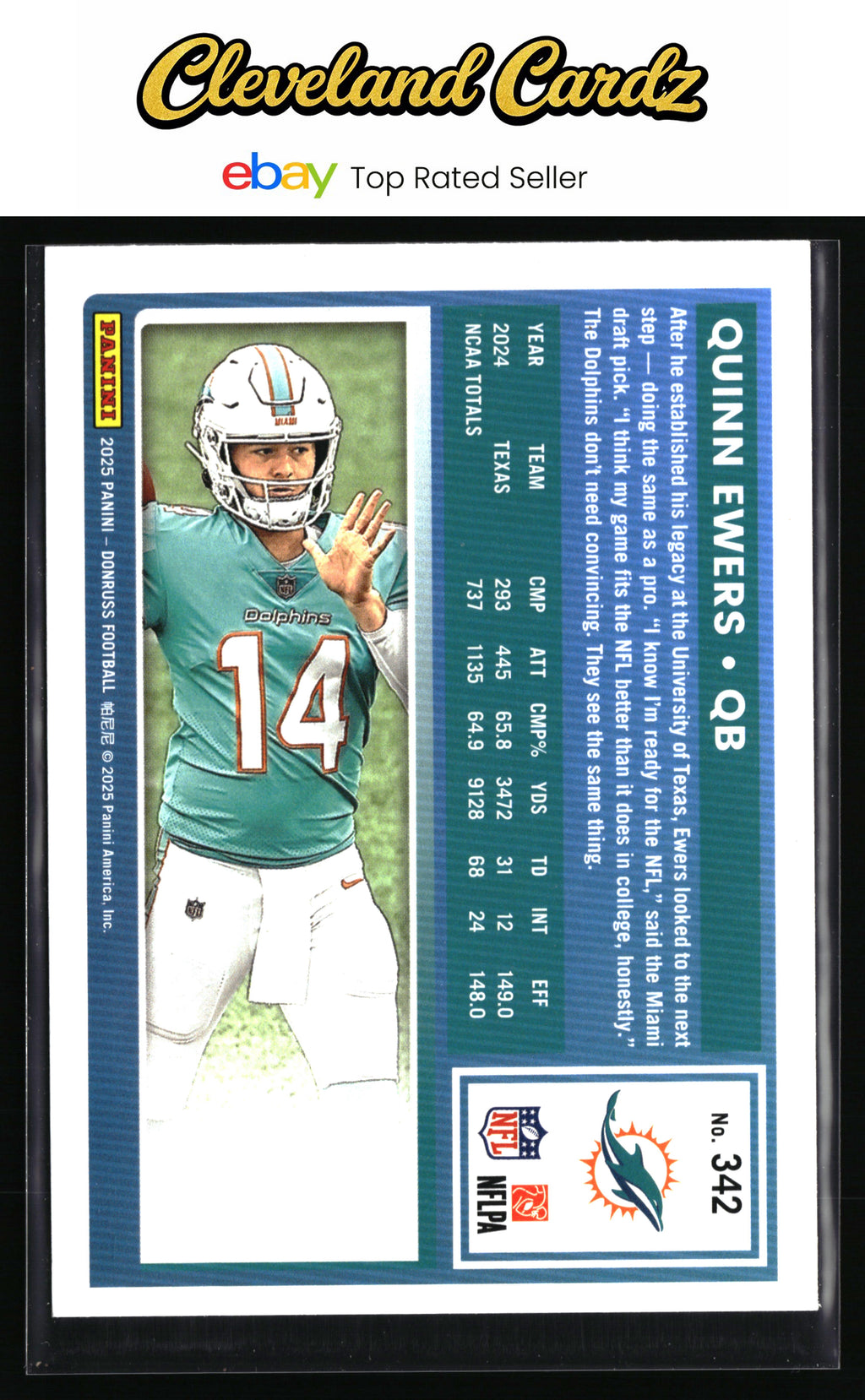 2025 Donruss #342 Quinn Ewers