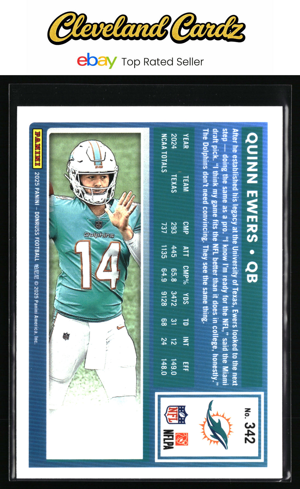 2025 Donruss #342 Quinn Ewers