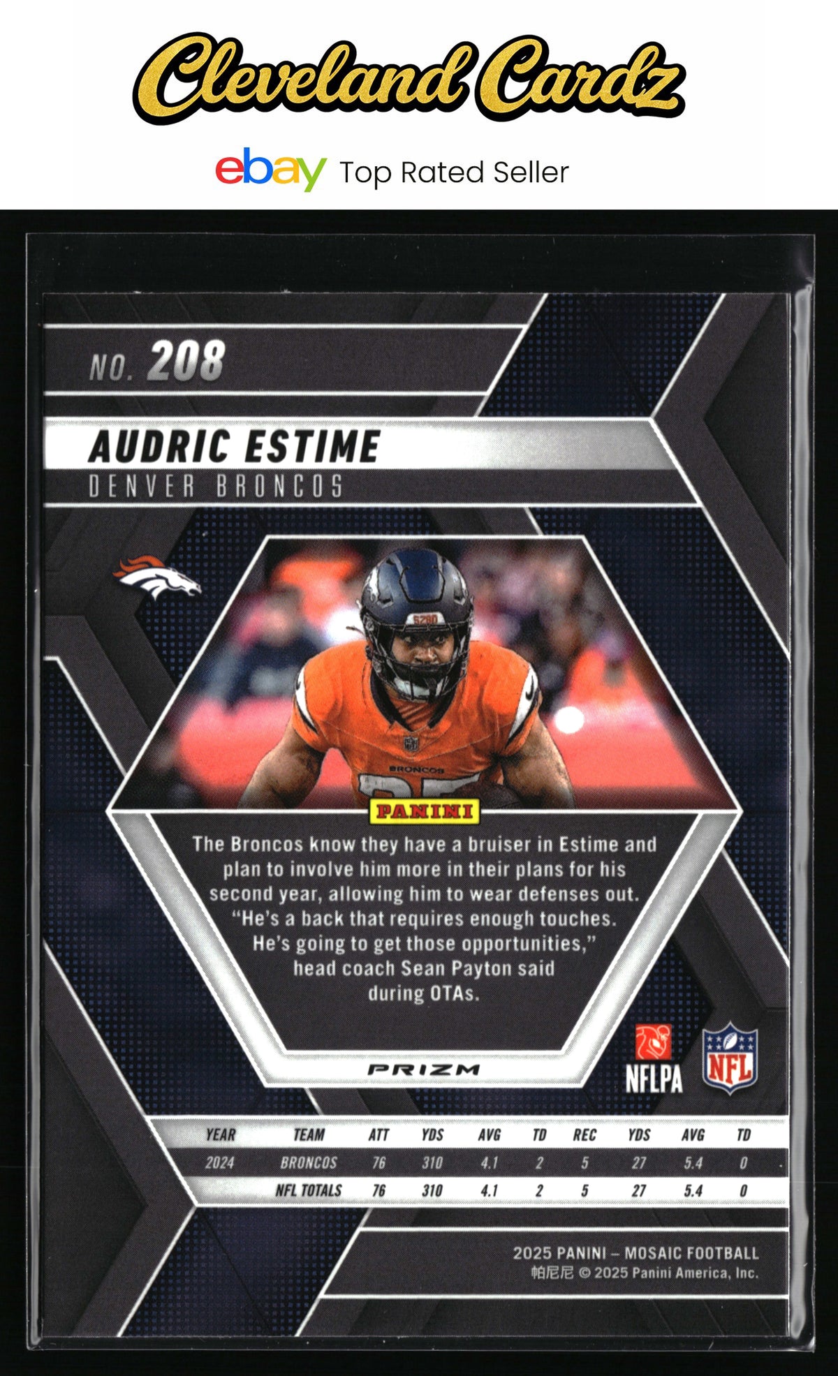 2025 Panini Mosaic #208 Audric Estime Purple Scope