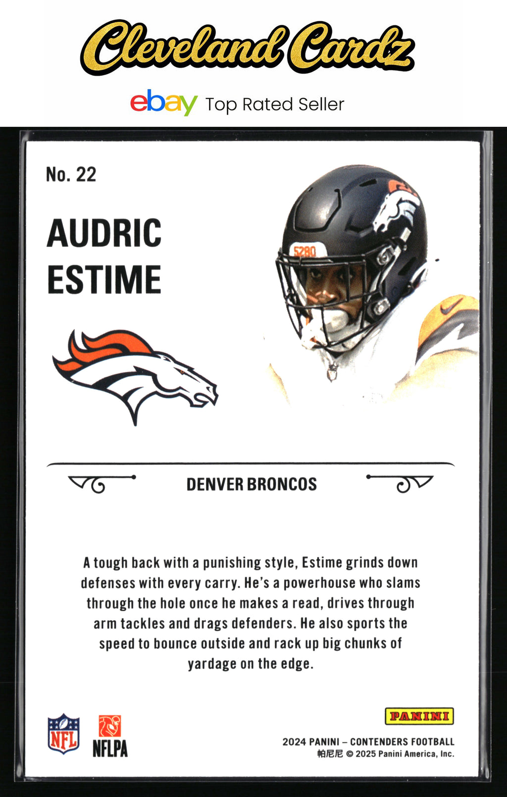 2024 Panini Contenders #22 Audric Estime Draft Class Contenders Bronze
