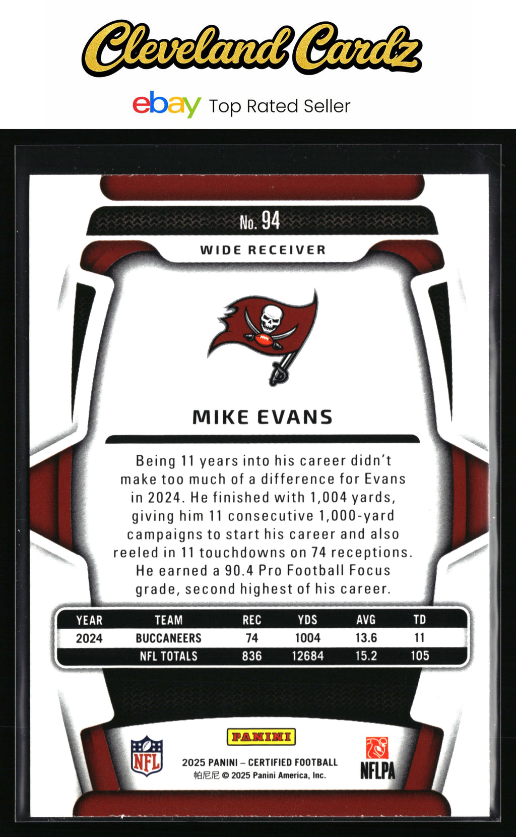2025 Panini Certified #94 Mike Evans