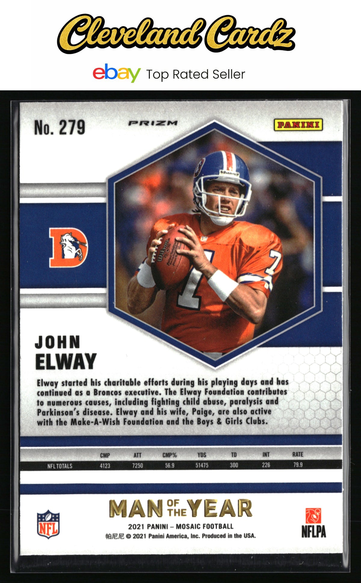 2021 Panini Mosaic #279 John Elway Prizm