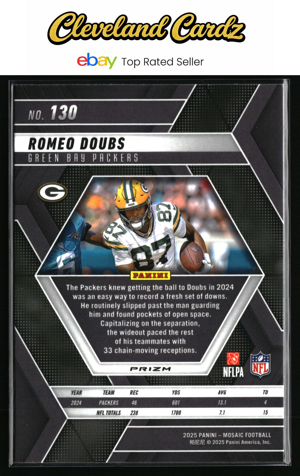 2025 Panini Mosaic #130 Romeo Doubs Purple Scope