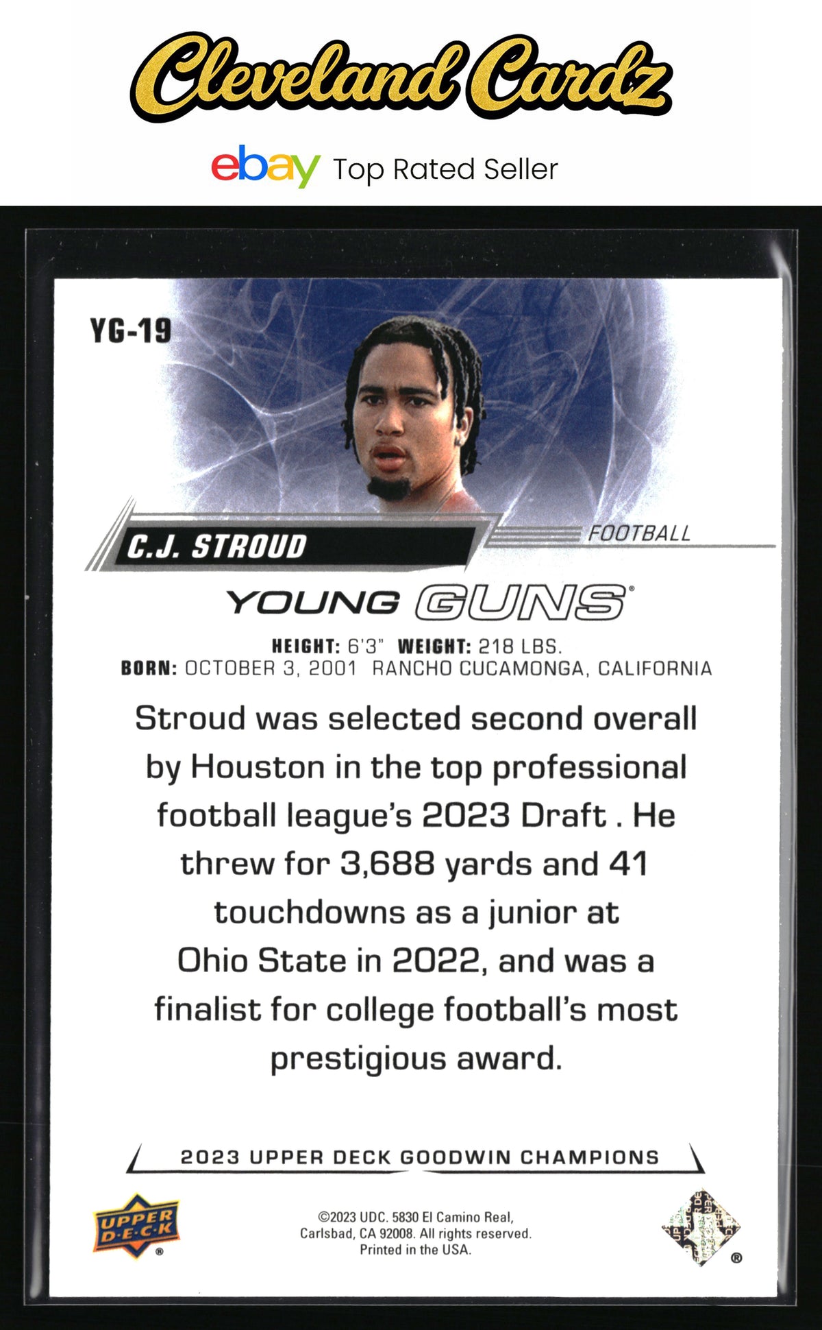 2023 Upper Deck Goodwin Champions #YG-19 C.J. Stroud Upper Deck Young Guns