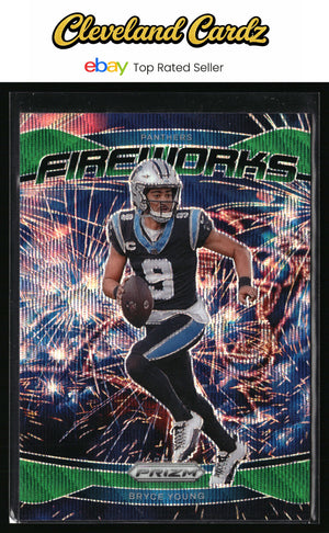 2024 Panini Prizm #14 Bryce Young Fireworks Green Wave Prizm