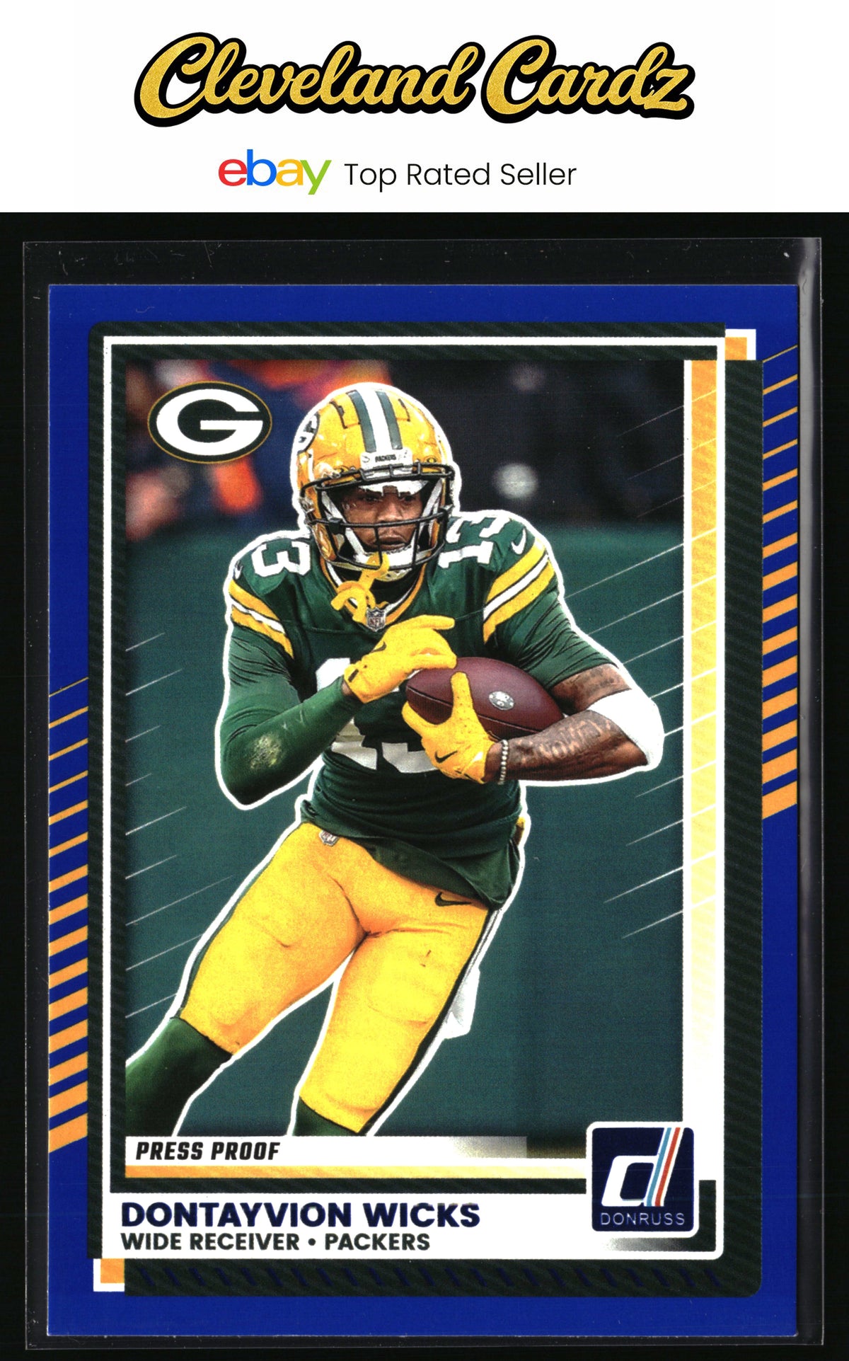2025 Donruss #295 Dontayvion Wicks Press Proofs Blue