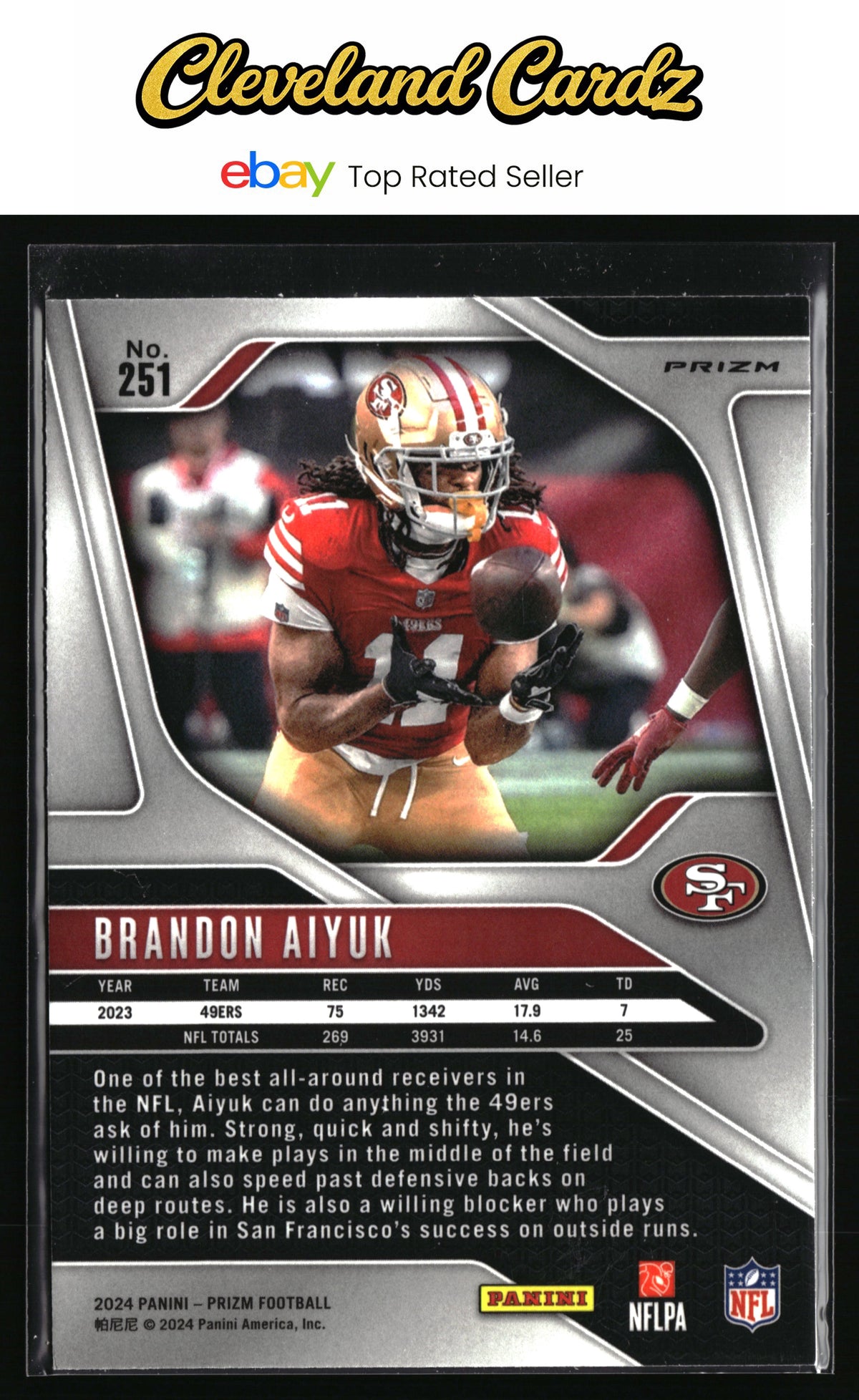 2024 Panini Prizm #251 Brandon Aiyuk Orange Ice