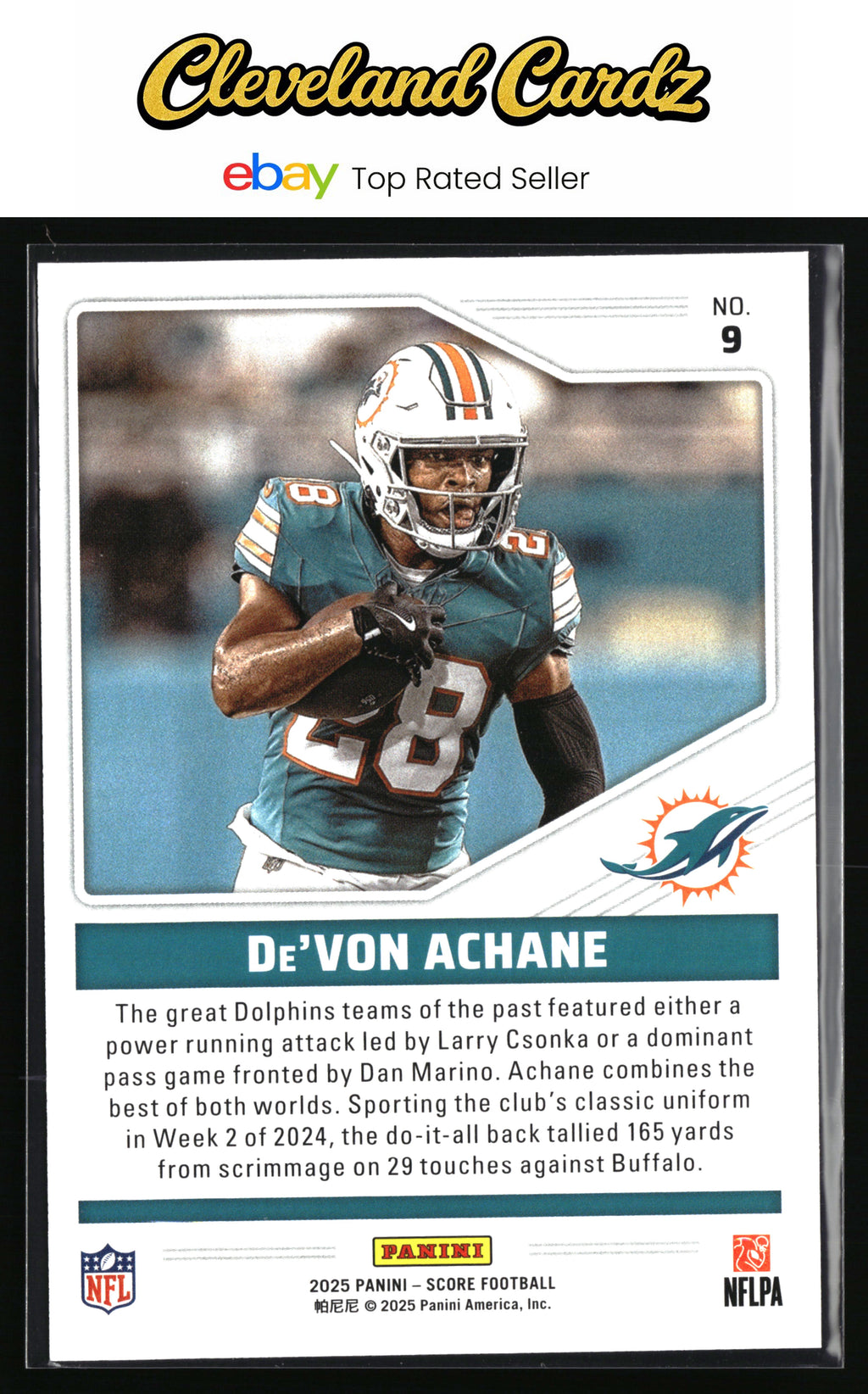 2025 Score #9 De’Von Achane Throwbacks