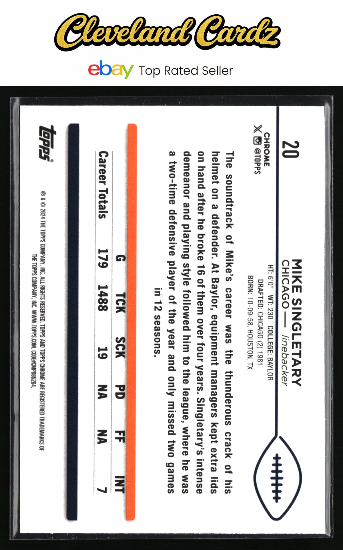 2024 Topps Chrome #20 Mike Singletary Prism Refractor