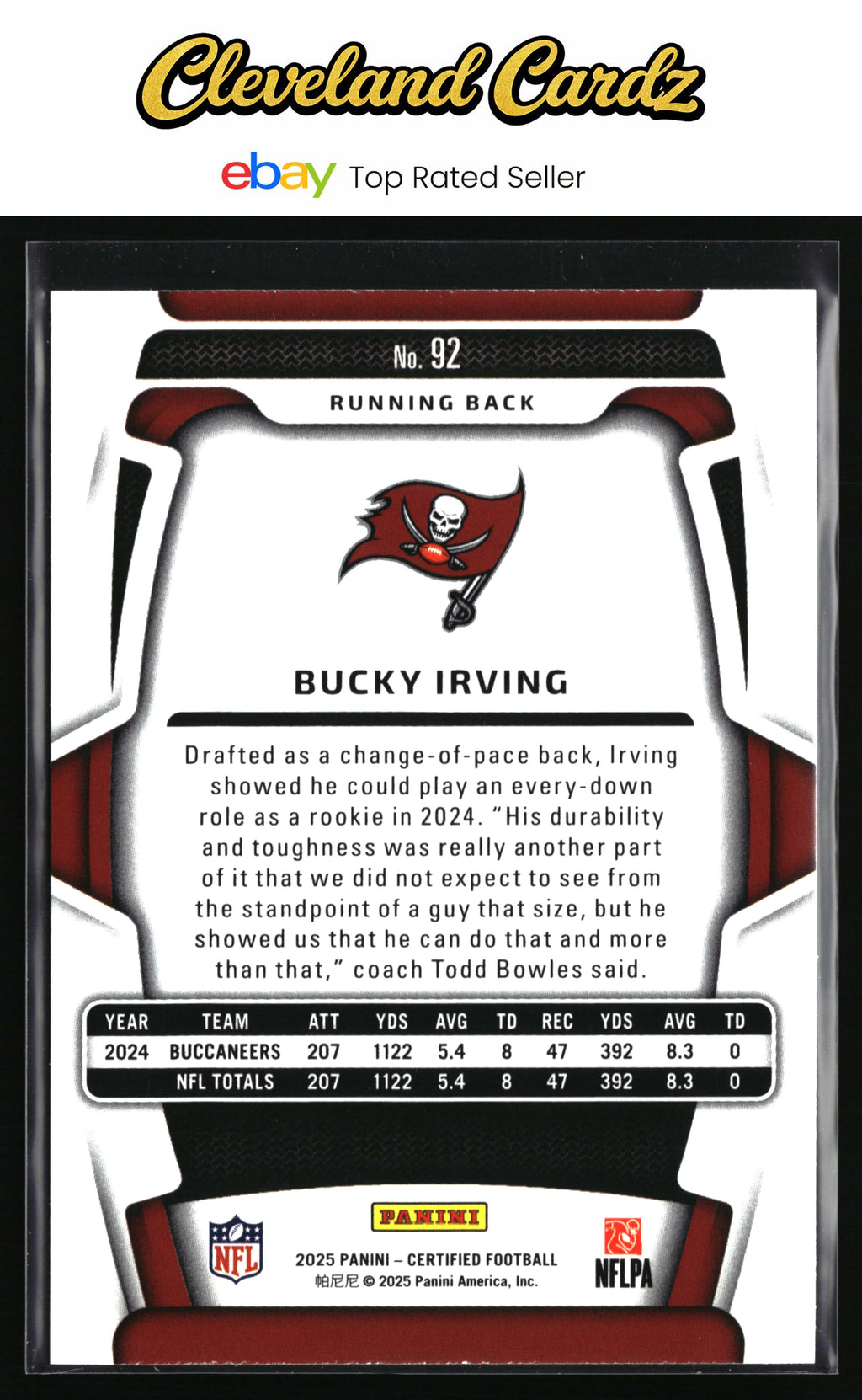2025 Panini Certified #92 Bucky Irving