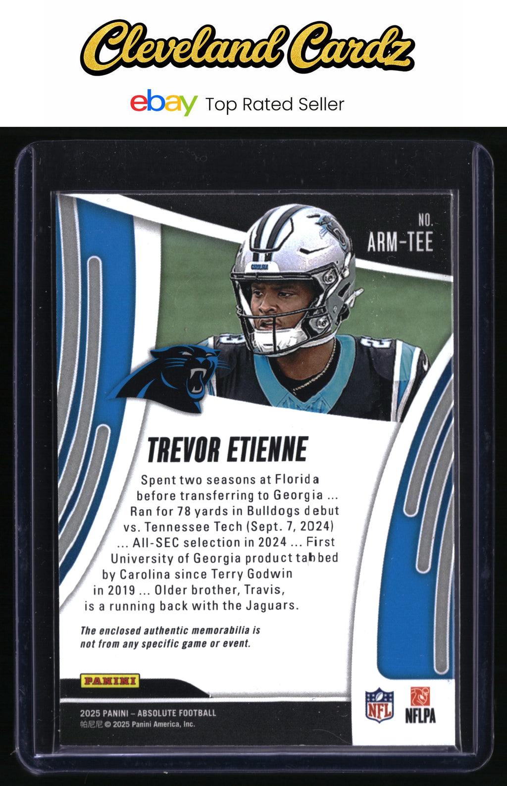 2025 Panini Absolute #ARM-TEE Trevor Etienne Absolute Rookie Materials