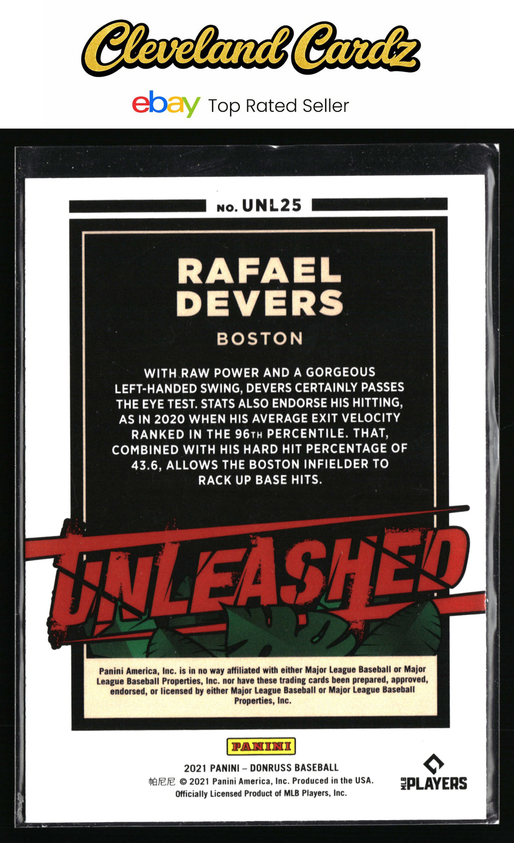 2021 Donruss #UNL25 Rafael Devers Unleashed Vector