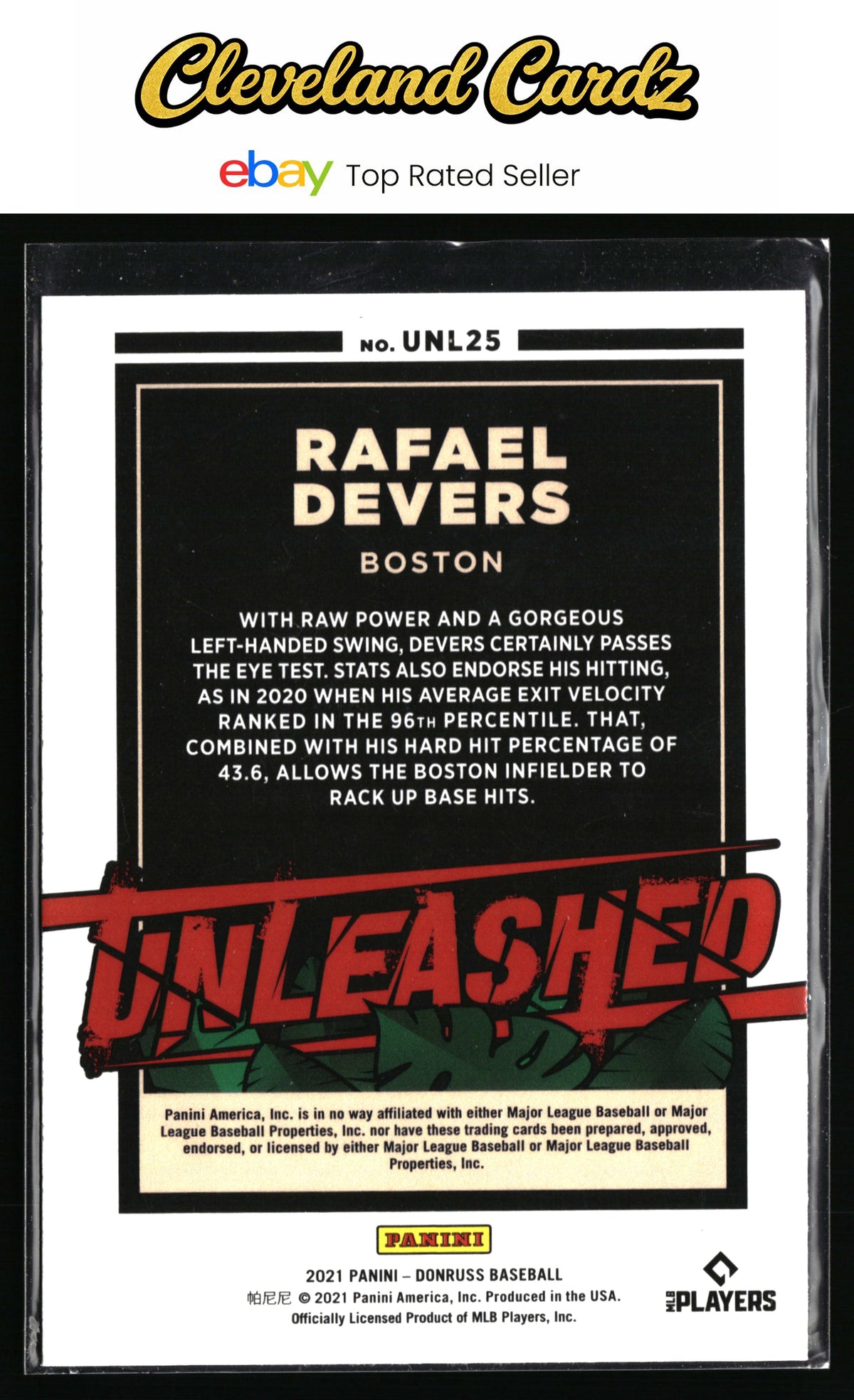 2021 Donruss #UNL25 Rafael Devers Unleashed Vector