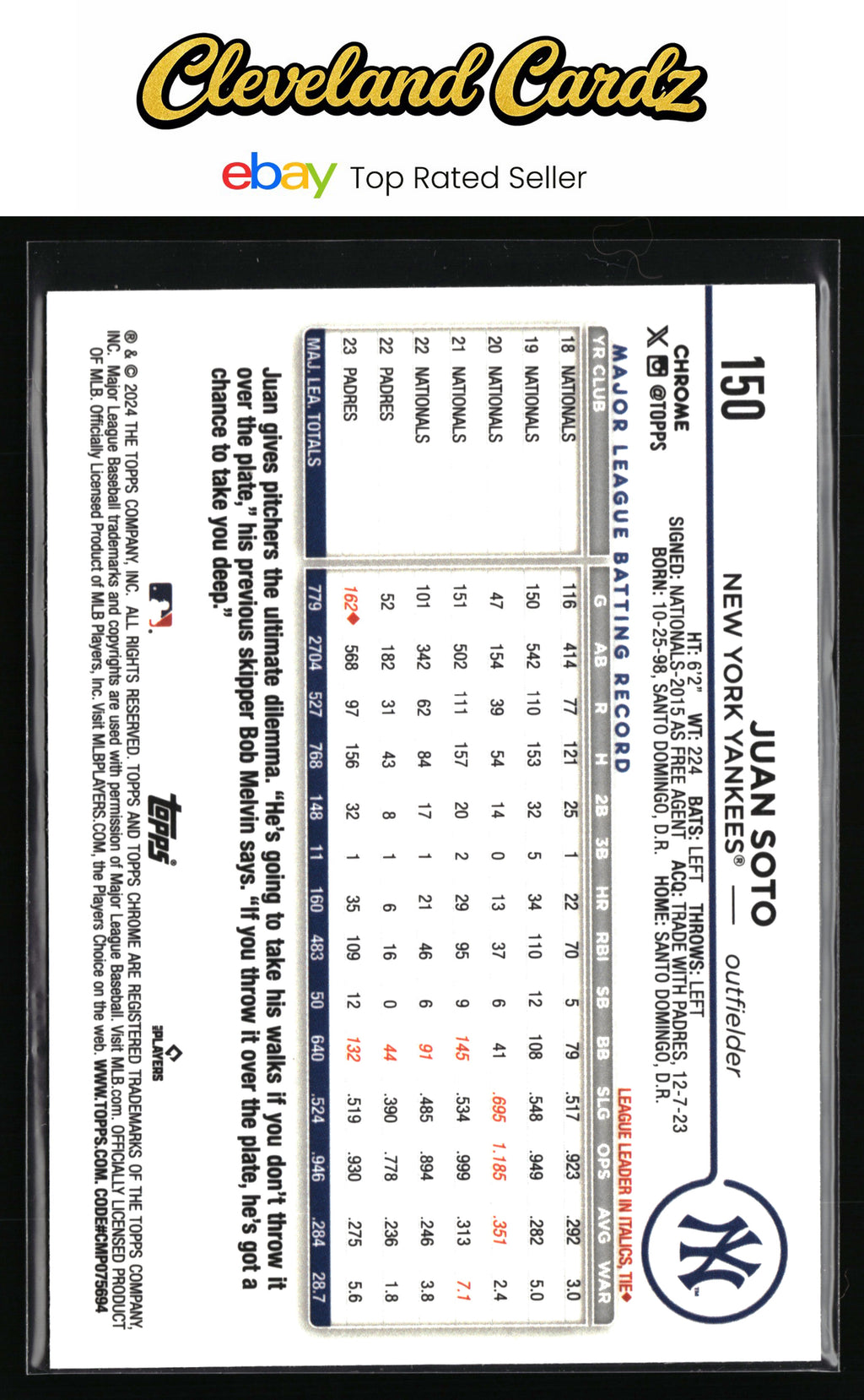 2024 Topps Chrome #150 Juan Soto