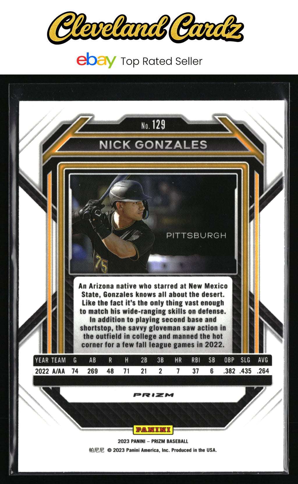 2023 Panini Prizm #129 Nick Gonzales Purple Ice Prizm