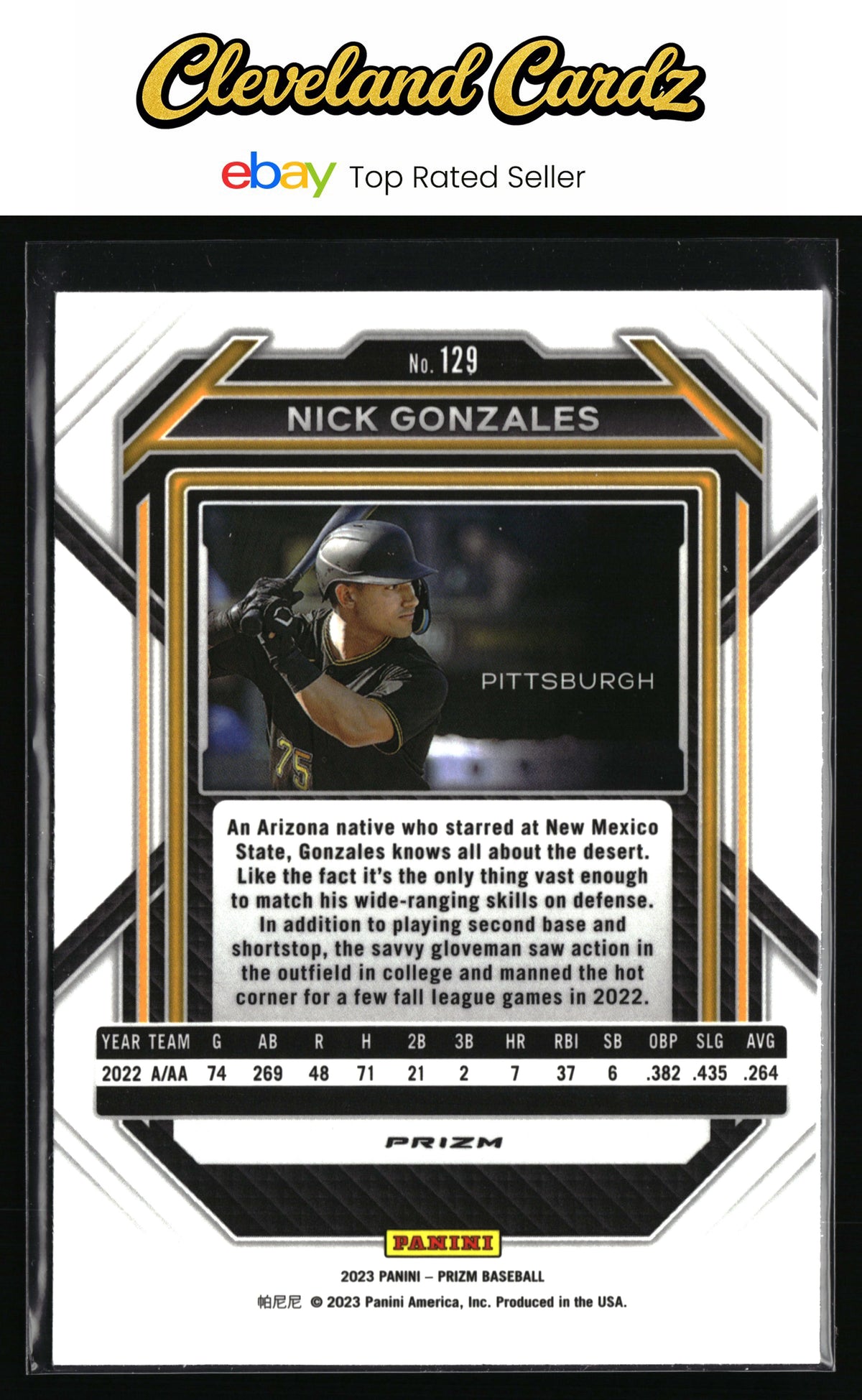 2023 Panini Prizm #129 Nick Gonzales Purple Ice Prizm