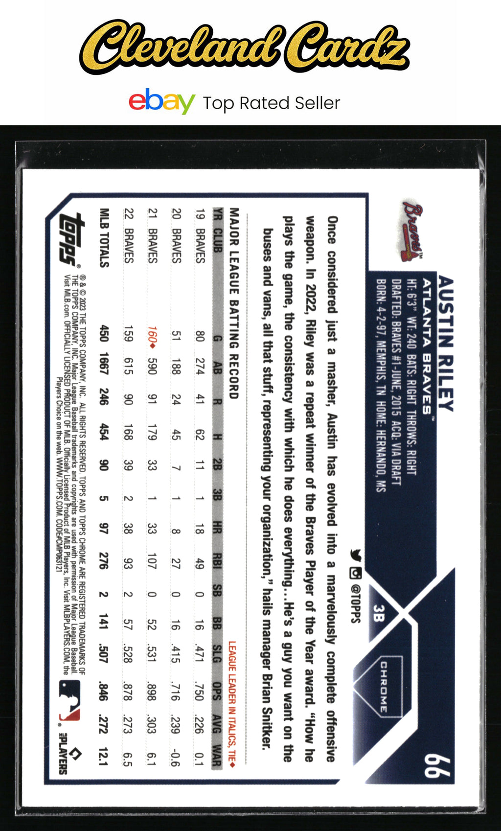 2023 Topps Chrome #66 Austin Riley Sepia Refractor