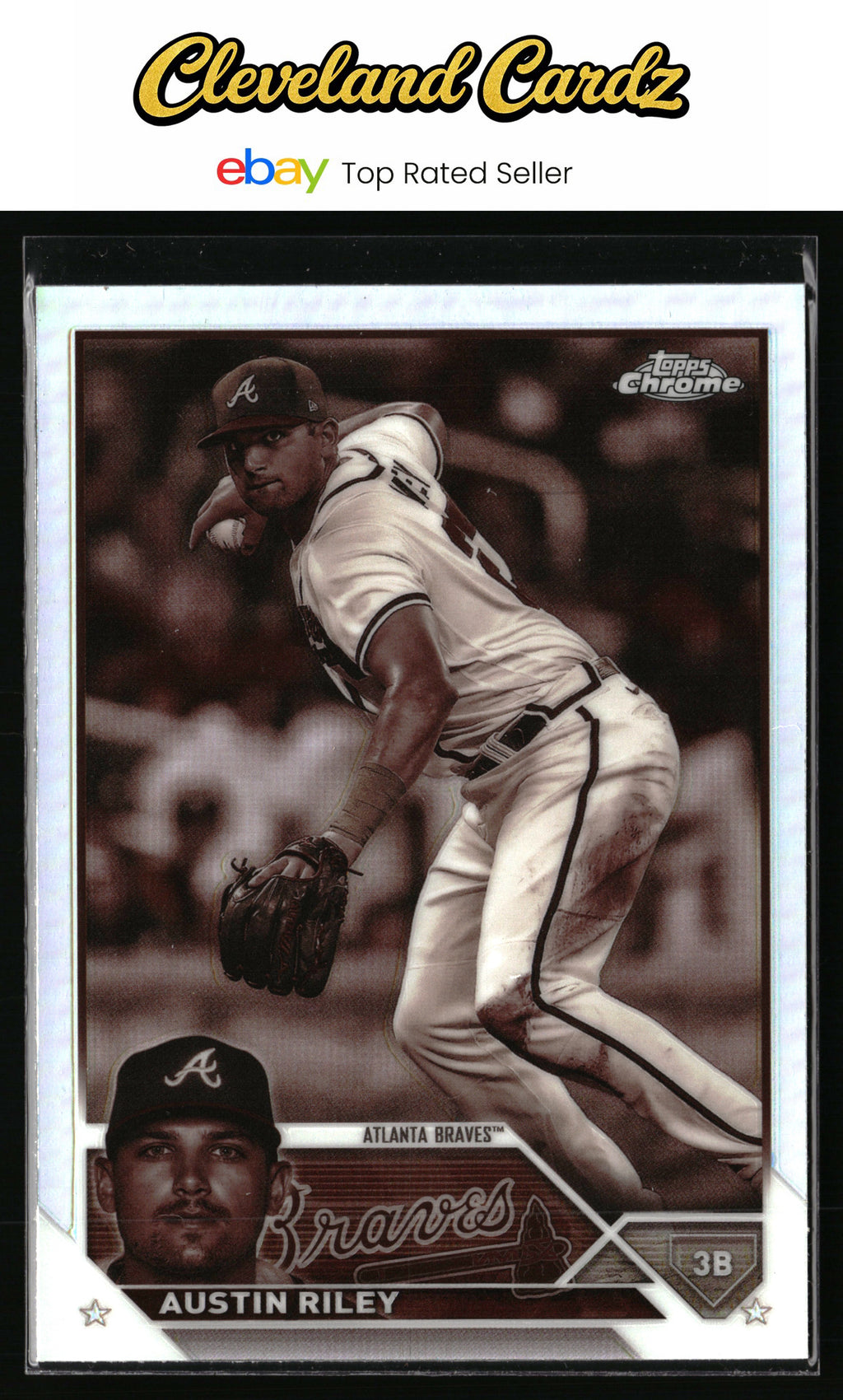 2023 Topps Chrome #66 Austin Riley Sepia Refractor