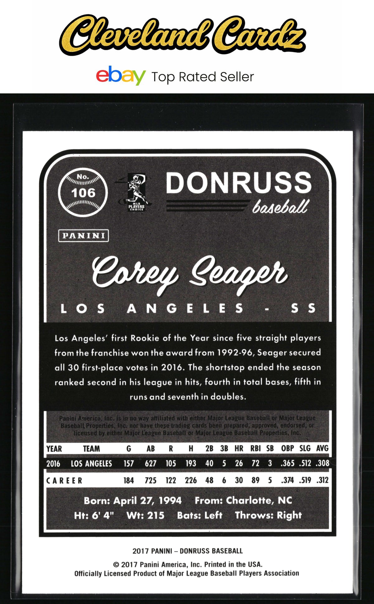 2017 Donruss #106 Corey Seager