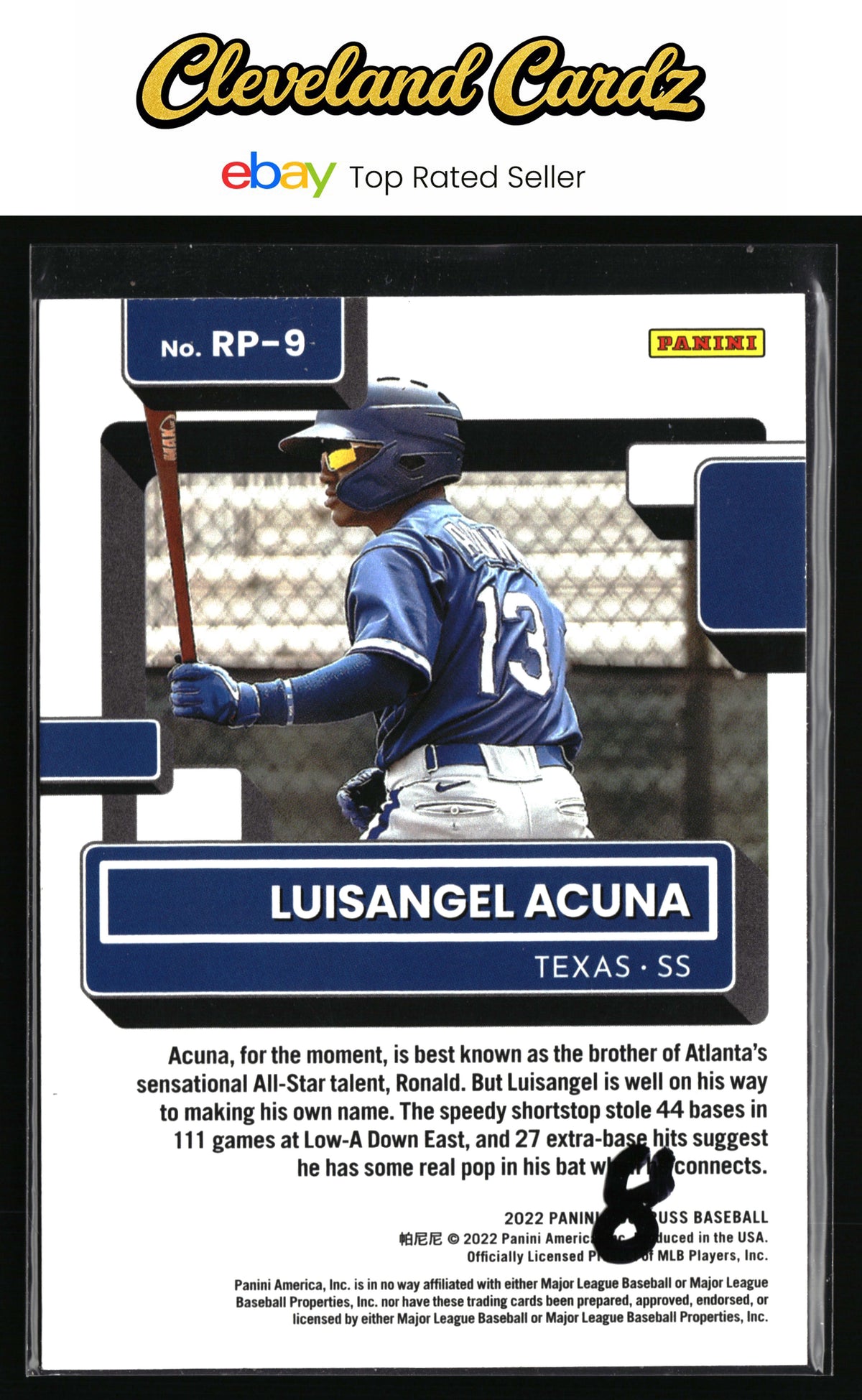 2022 Donruss #RP-9 Luisangel Acuna Rated Prospects Rapture