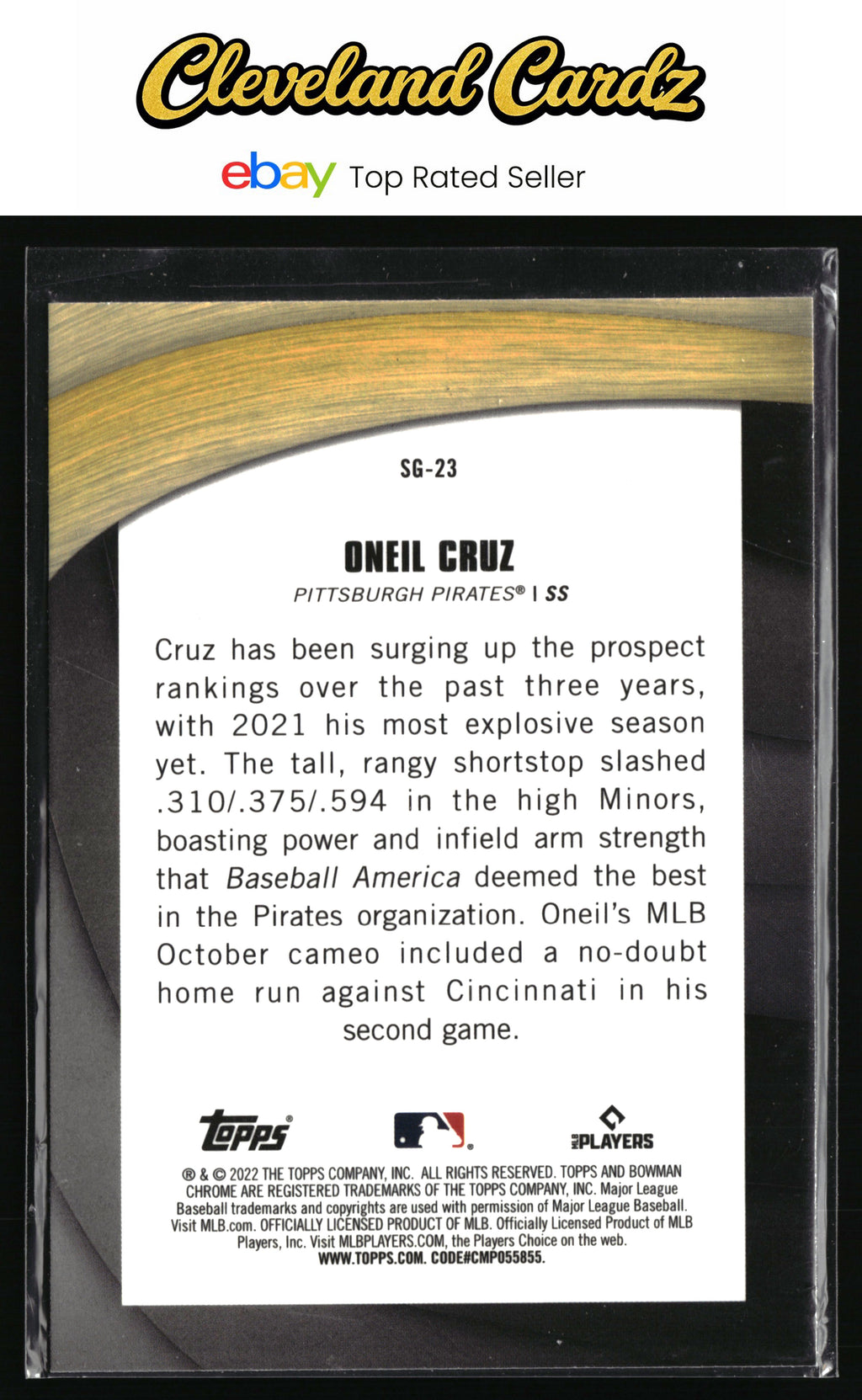 2022 Bowman Chrome #SG-23 Oneil Cruz Shades of Greatness