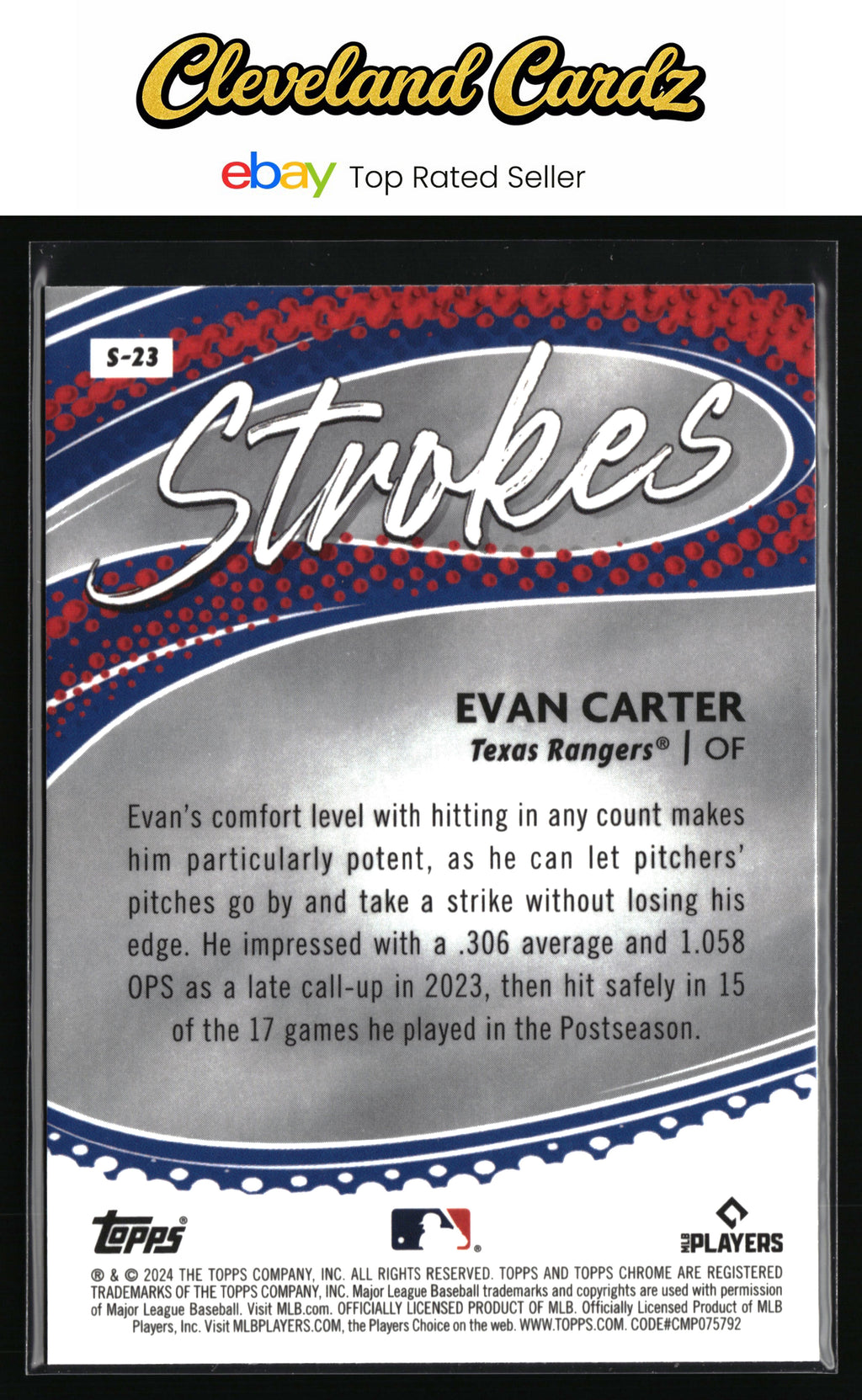 2024 Topps Chrome #S-23 Evan Carter Strokes