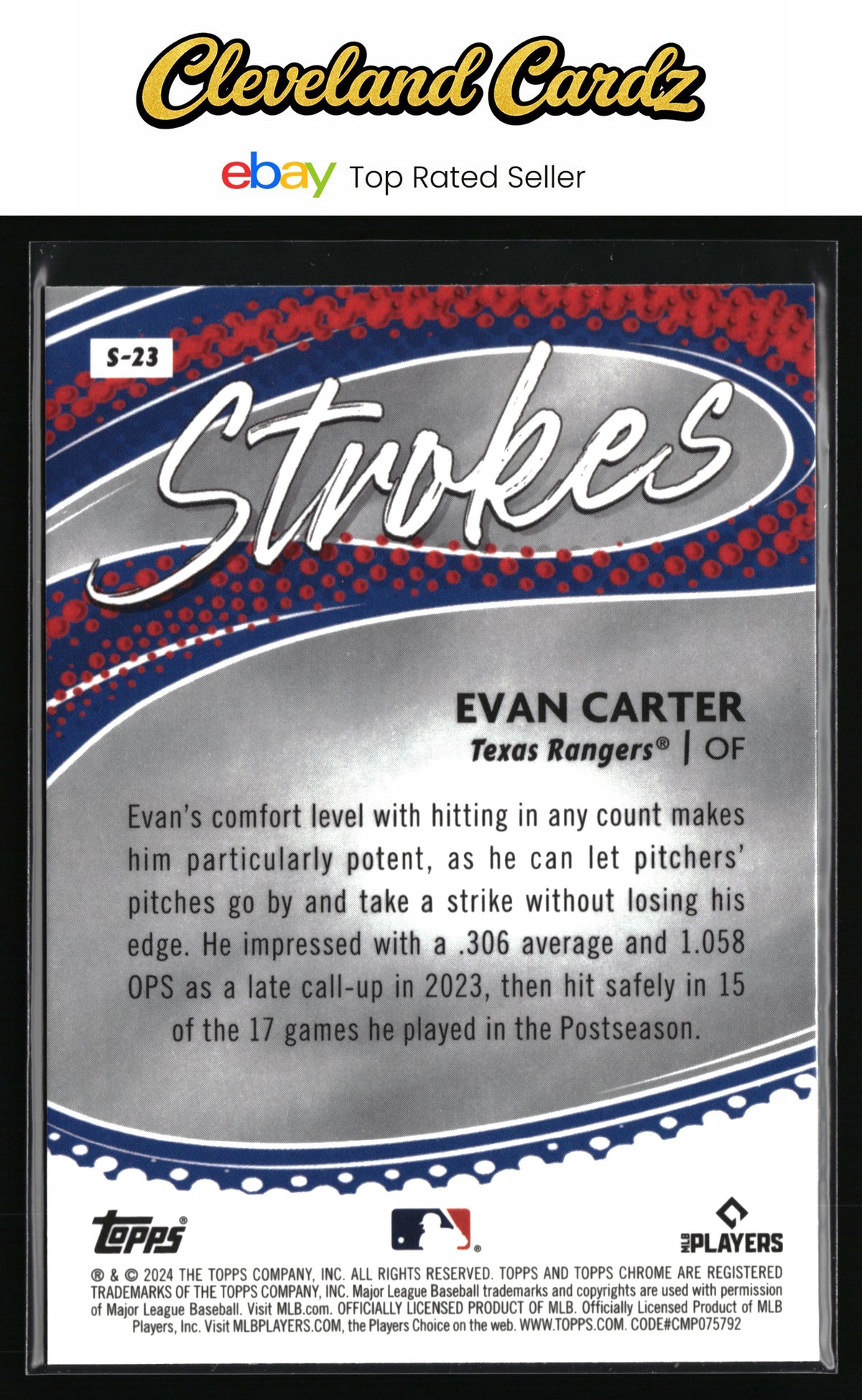 2024 Topps Chrome #S-23 Evan Carter Strokes