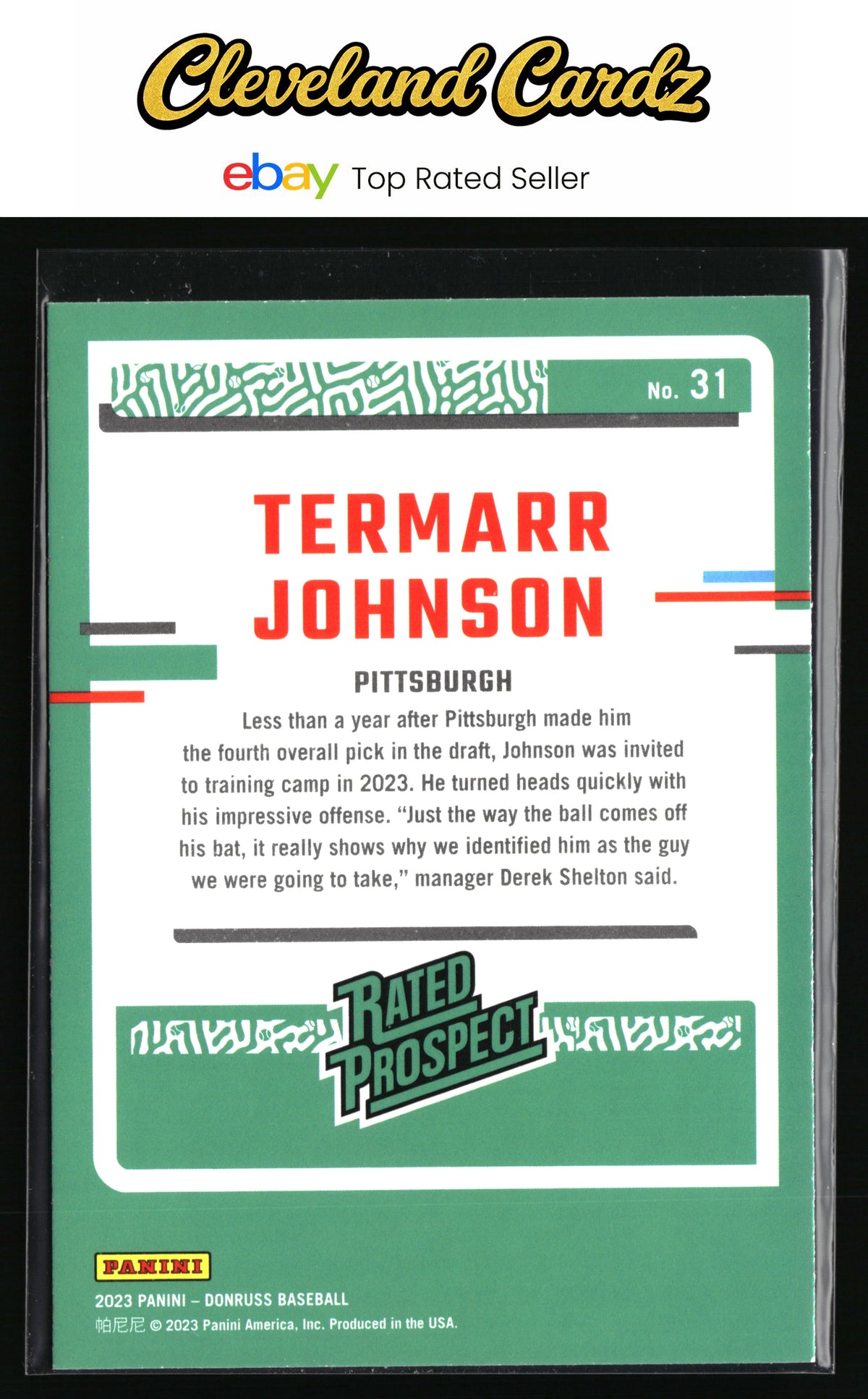 2023 Donruss #31 Termarr Johnson Holo Blue