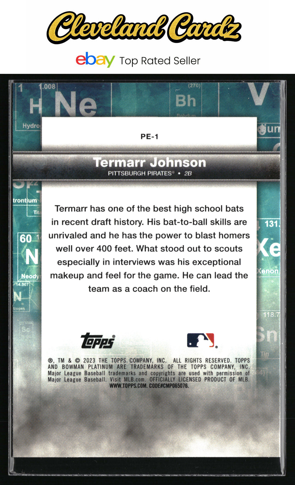 2023 Bowman Platinum #PE-1 Termarr Johnson Precious Elements
