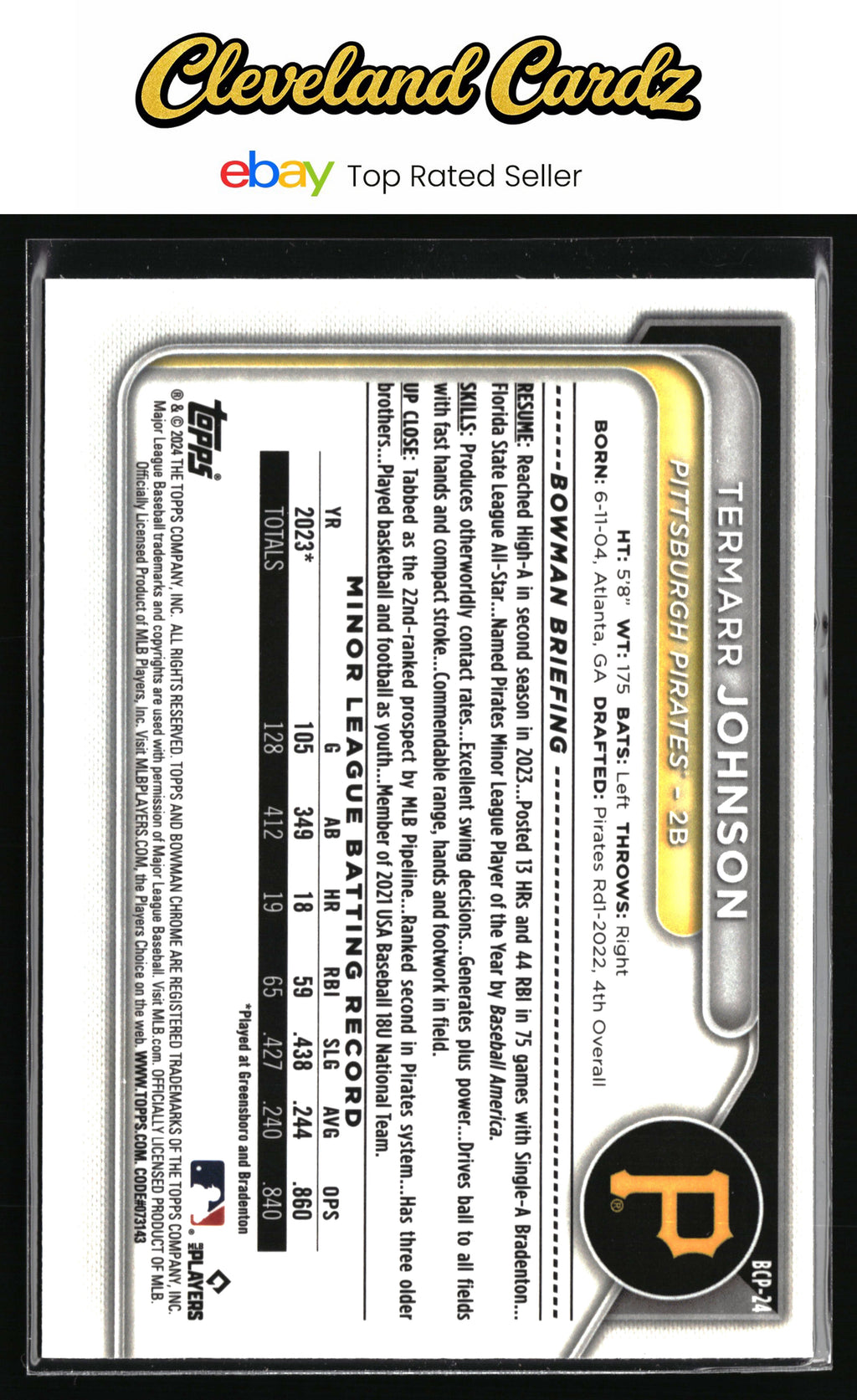 2024 Bowman #BCP-24 Termarr Johnson Chrome Prospects