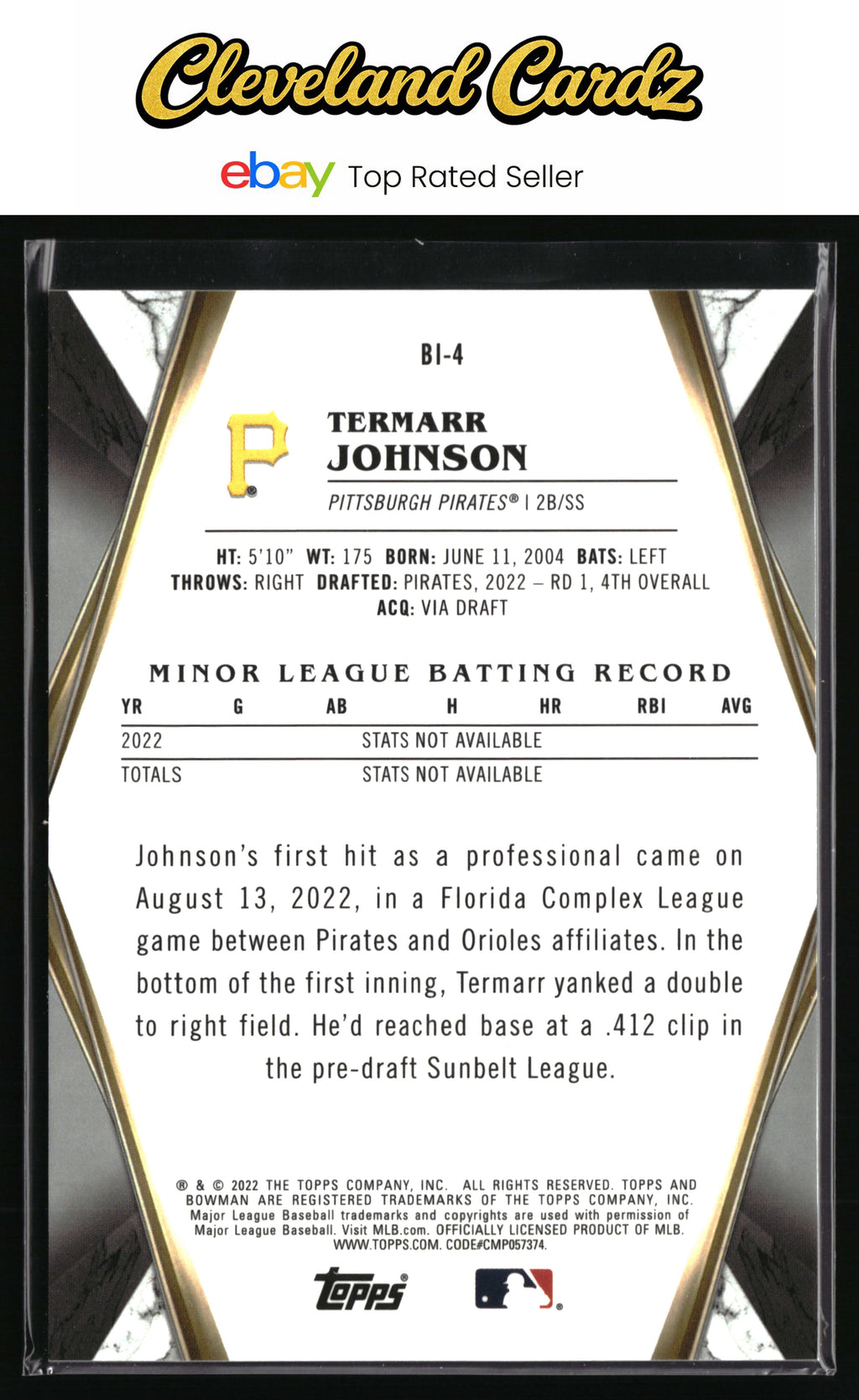 2022 Bowman Draft #BI-4 Termarr Johnson Bowman Invicta