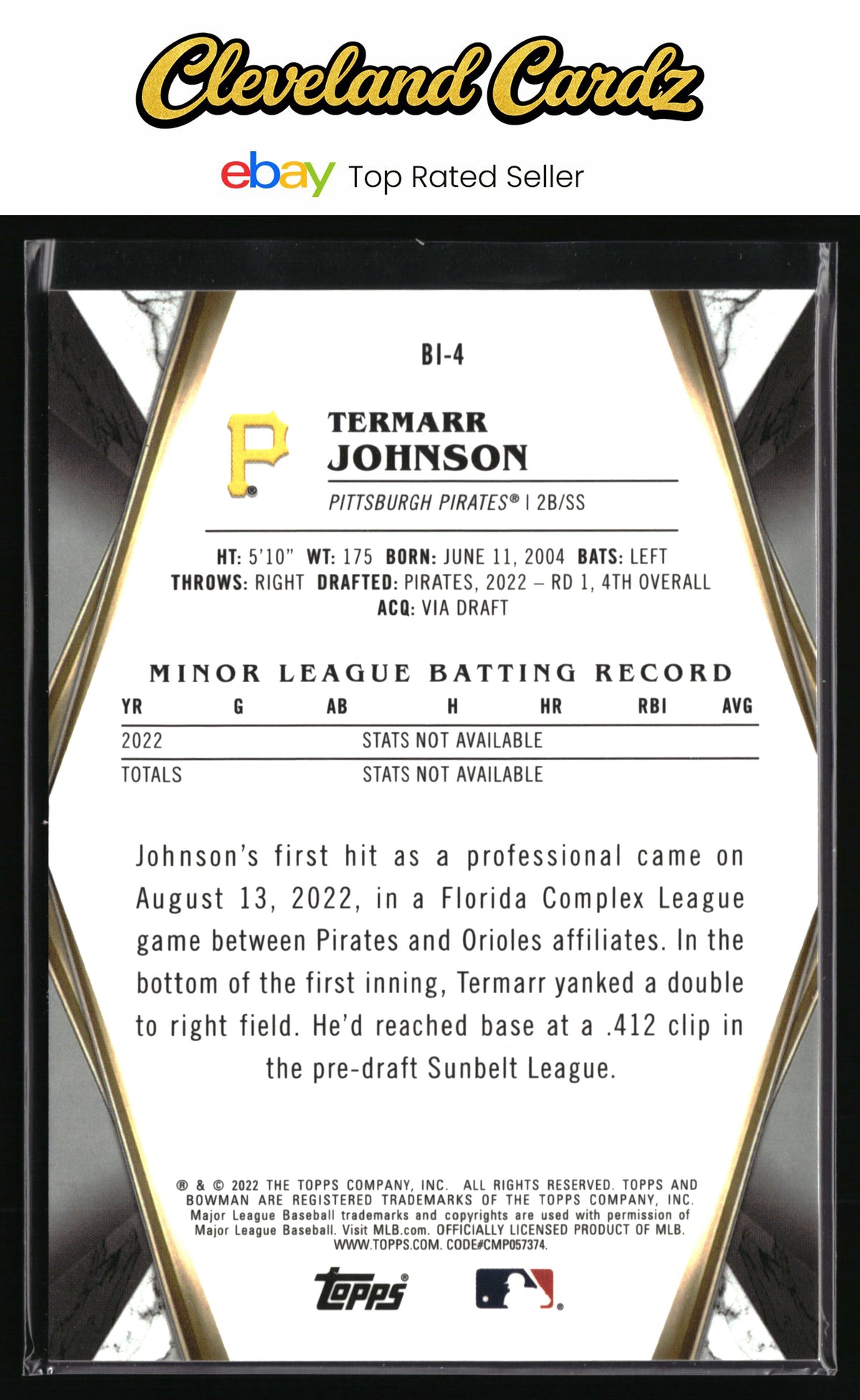 2022 Bowman Draft #BI-4 Termarr Johnson Bowman Invicta