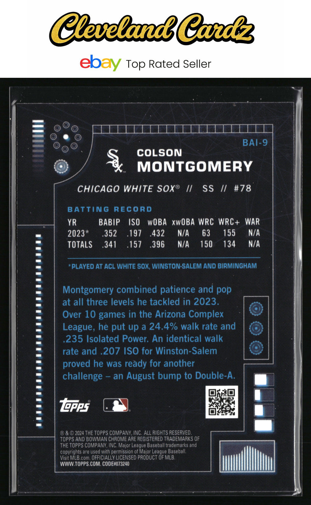 2024 Bowman #BAI-9 Colson Montgomery Bowman A.I.