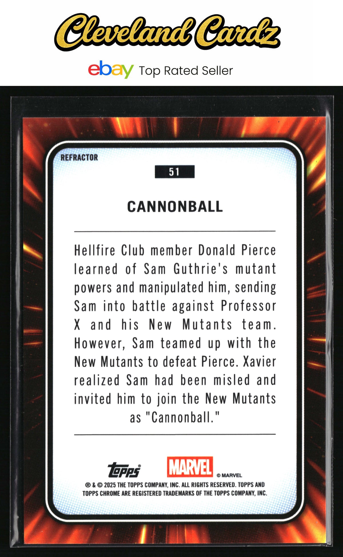 2025 Topps Chrome Marvel #51 Cannonball Refractor