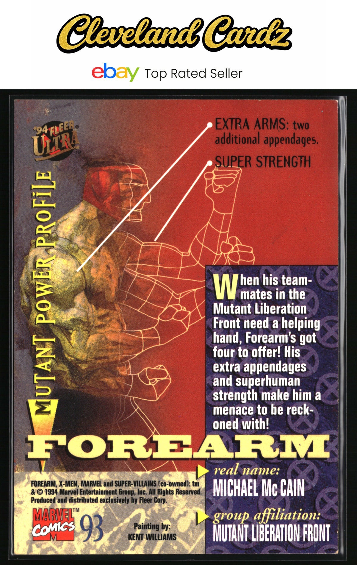 1994 Ultra X-Men #93 Forearm