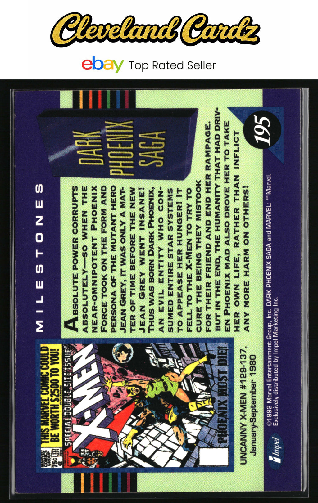 1992 Impel Marvel Universe #195 Dark Phoenix Saga