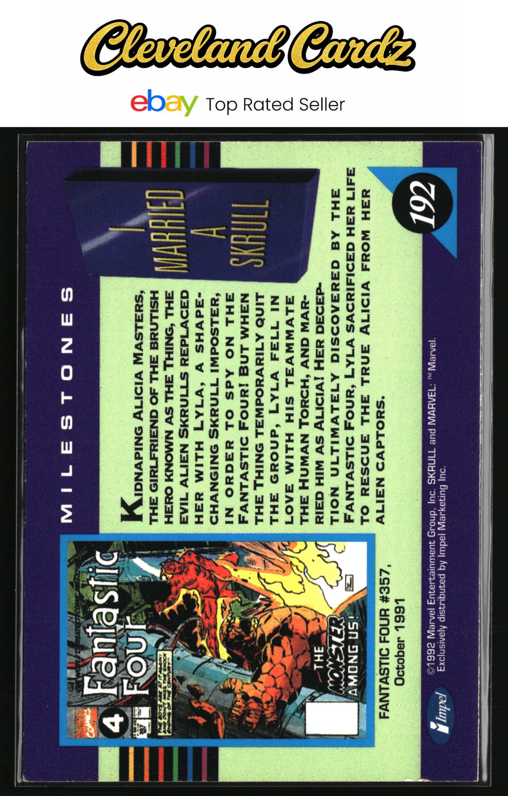 1992 Impel Marvel Universe #192 I Married a Skrull