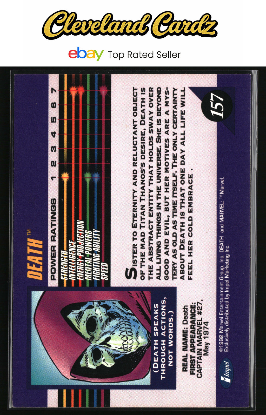 1992 Impel Marvel Universe #157 Death