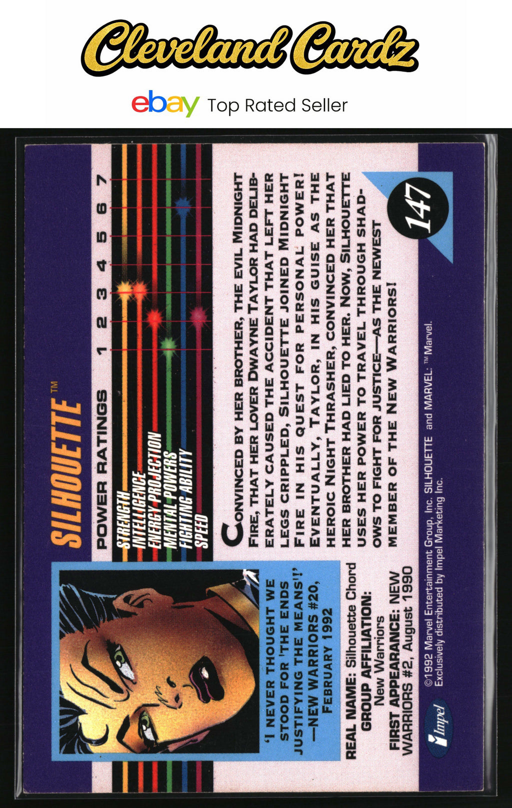 1992 Impel Marvel Universe #147 Silhouette