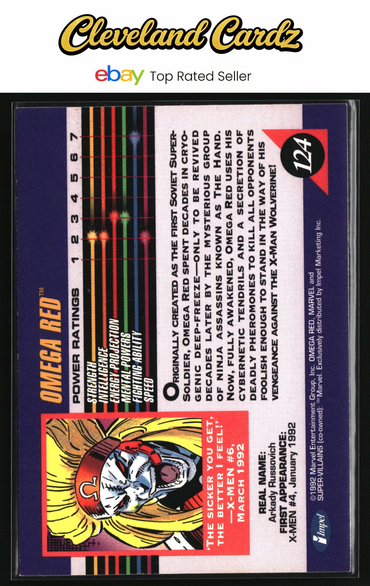 1992 Impel Marvel Universe #124 Omega Red