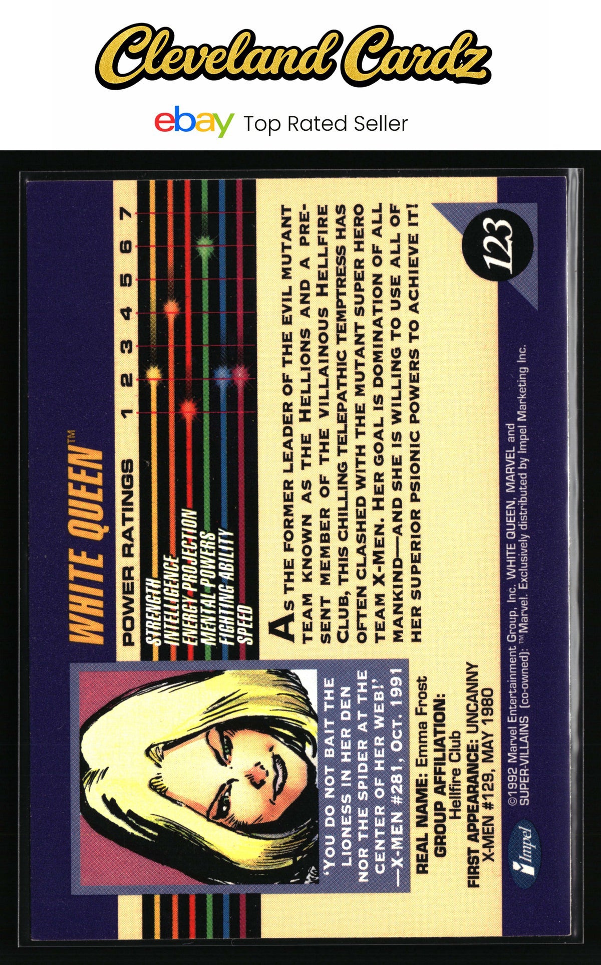 1992 Impel Marvel Universe #123 White Queen