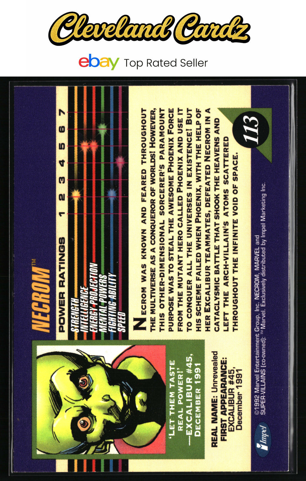 1992 Impel Marvel Universe #113 Necrom